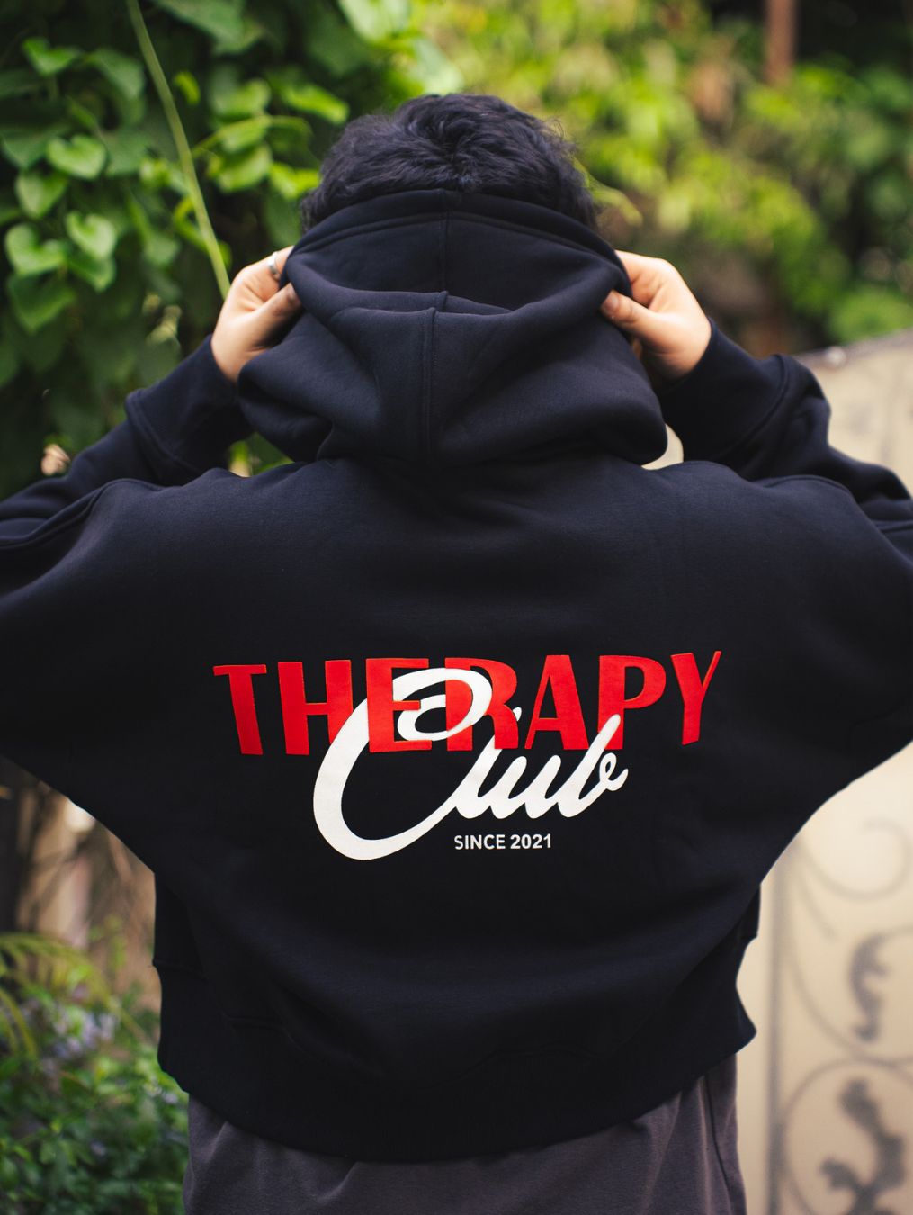 Therapy Club Cropped Hoodie