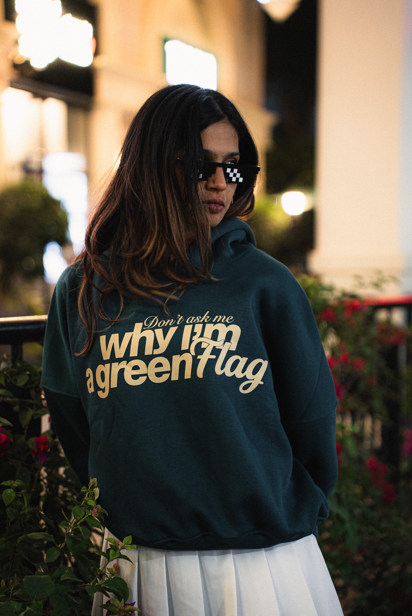 Don’t Ask Me Why I’m a Green Flag Cropped Hoodie