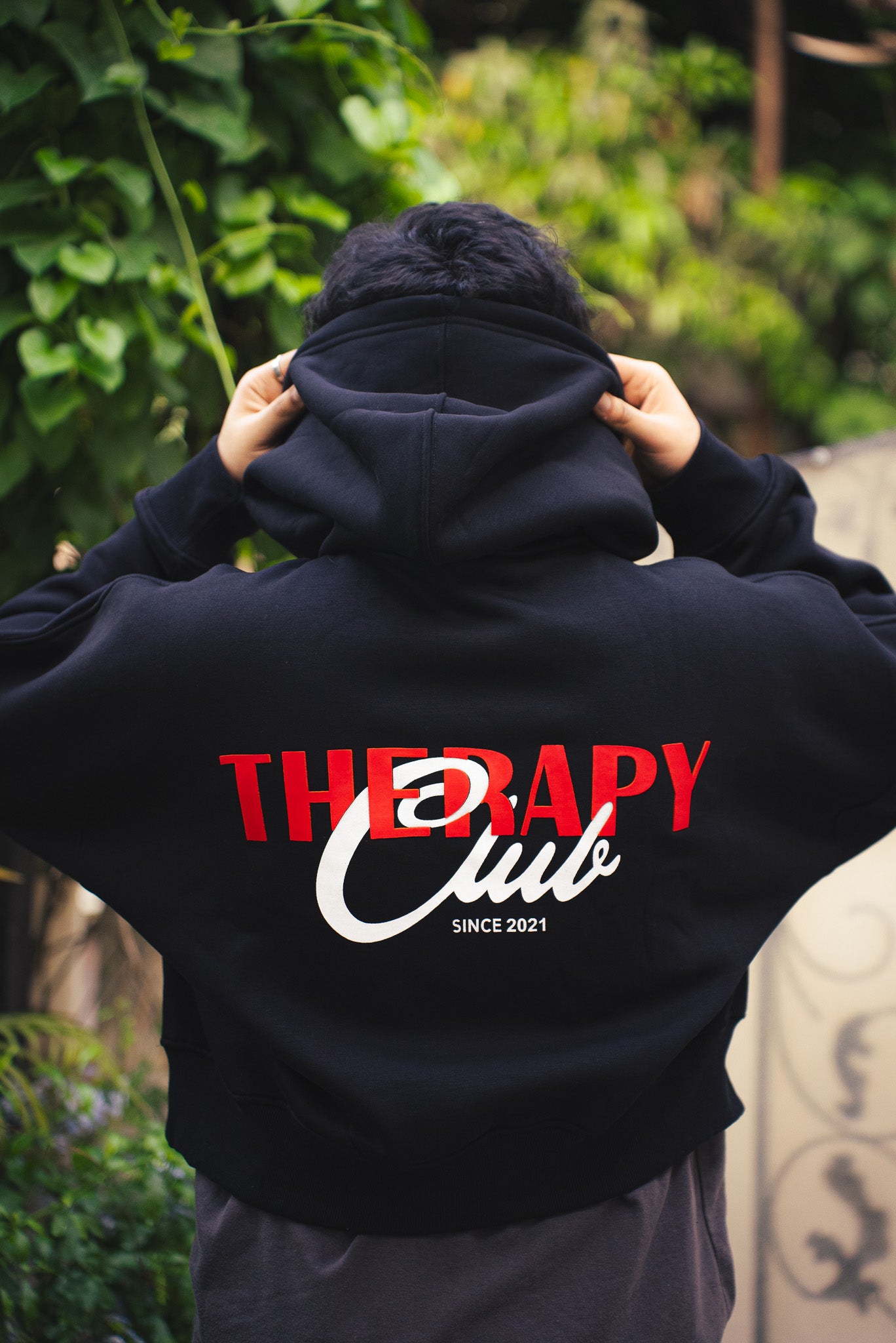 Therapy Club Cropped Hoodie